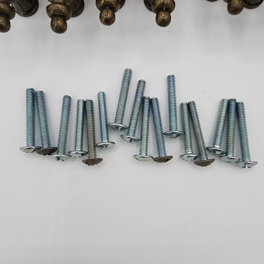 Vintage Salvaged Recycled‎ Wood & Brass Drawer Pulls Oak & Metal Cabinet Handles